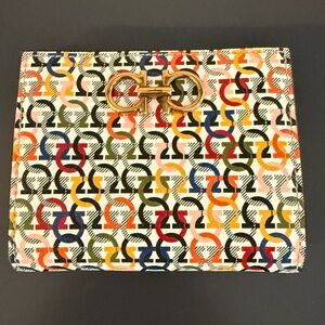 Salvatore Ferragamo Multicolor Patterned Clutch